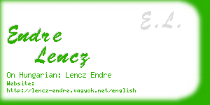 endre lencz business card